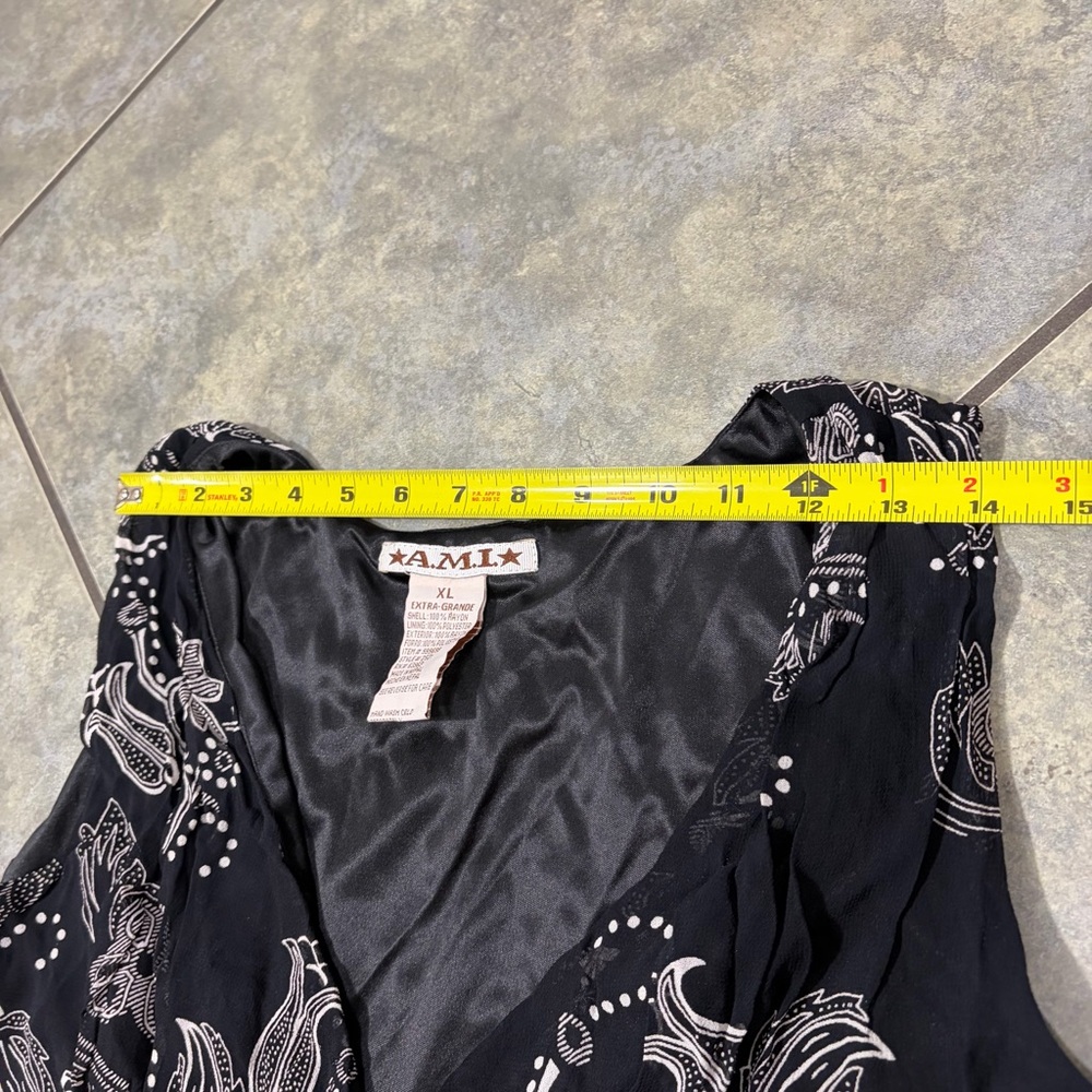 Ami Women's Black White Lightweight Tank Top Sz XL Y2K Bikercore Preppy Grunge - Picture 10 of 11